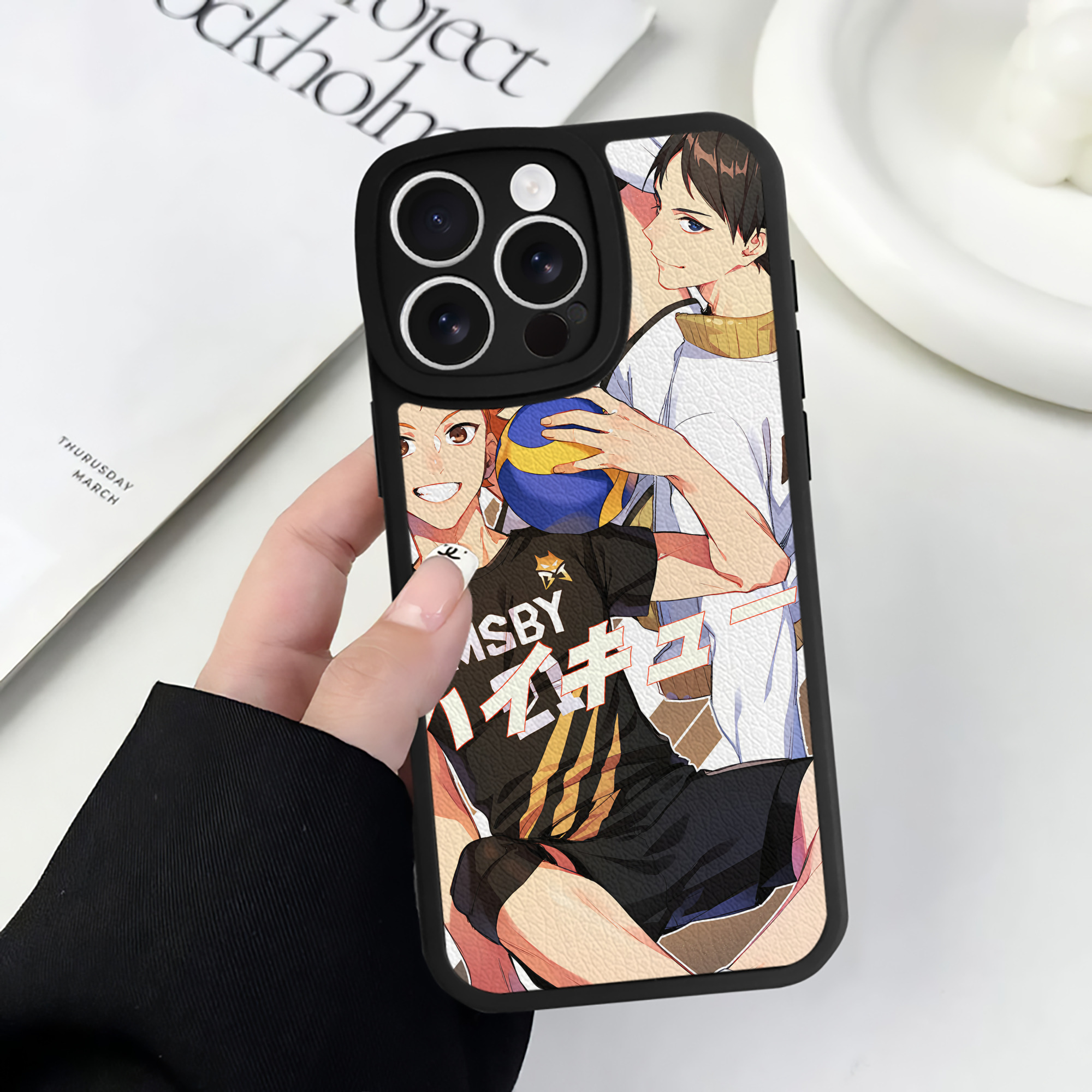 （画像用） ハイキュー!! Haikyu!! 【iPhone 16シリーズ対応】シリコンスマホケース（レザー調） 材質：シリコン